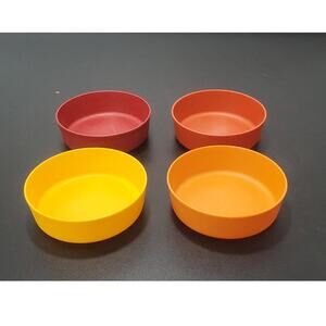 Vintage Tupperware Little Wonders Harvest Snack Bowl, 6oz, No Lids (Set of 4)